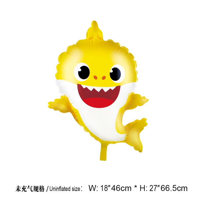 

26''Baby Shark Aluminum Balloon Baby Shower film Cartoon Marine Animal Birthday Party for anniversaire enfant Dekoration hat