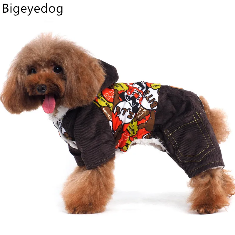 

Bigeyedog Cheap Dog Clothes Winter Coat four leg Jumpsuit Warm Clothing for Dog Pet Costume Chihuahua Poodle Dog Apparel