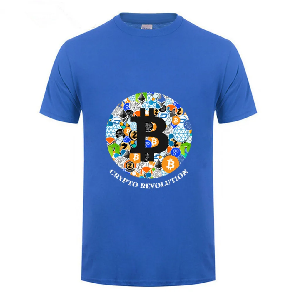 T Shirt Cryptocurrency Bitcoin Litecoin Dash Zcash Ethereum Monero Homme T-shirt Short Sleeve 100% Cotton Men hombre camiseta
