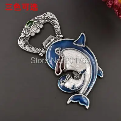 

Russia vintage dolphins tin fridge magnet bottle opener free shipping