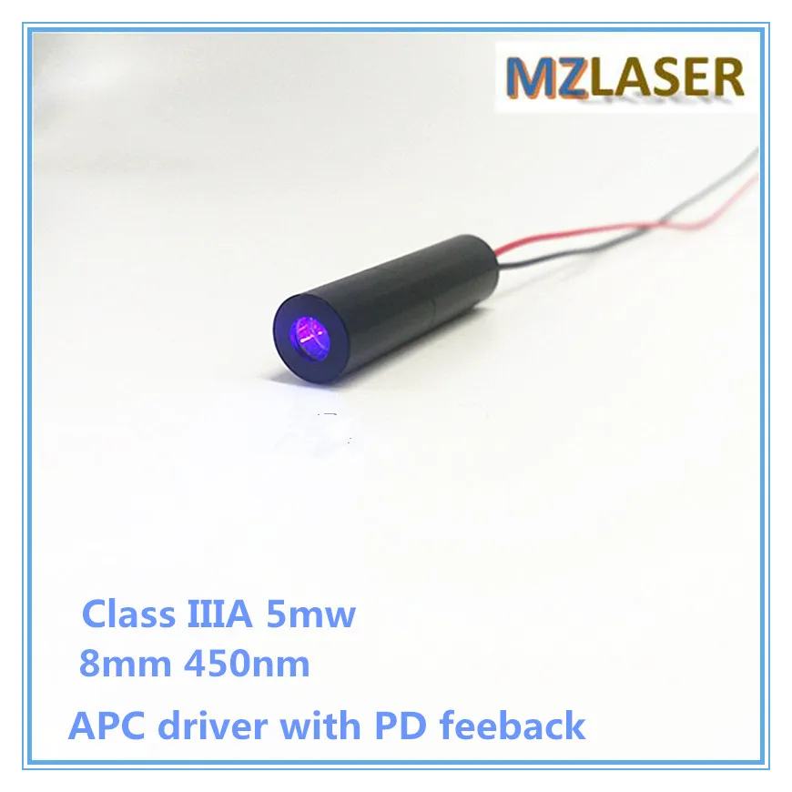 

High End Class IIIA 5mW 8mm 450nm Blue Laser Module Industrial Grade with APC driver PD feeback