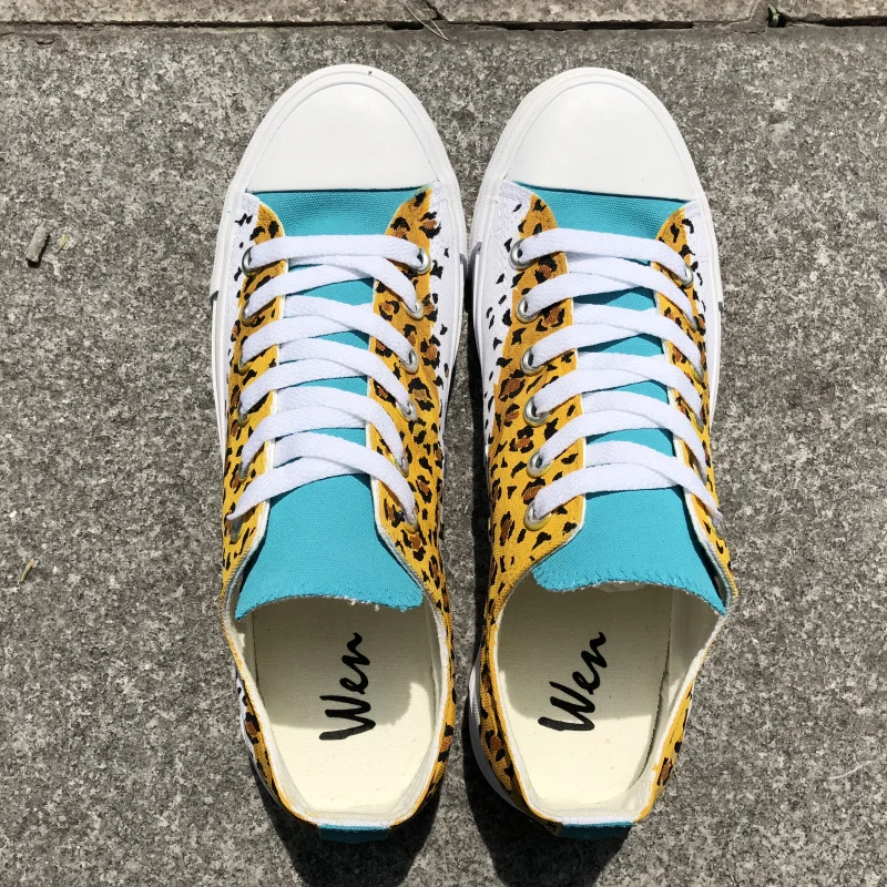 Pintura Pintados Casuais Homens Impressões Leopardos Sapatos Unissex Original Top Grafite Baixo Mão Plana À Desenho Lona Plimsoll Do Wen Sapatilhas OqqwrYE6