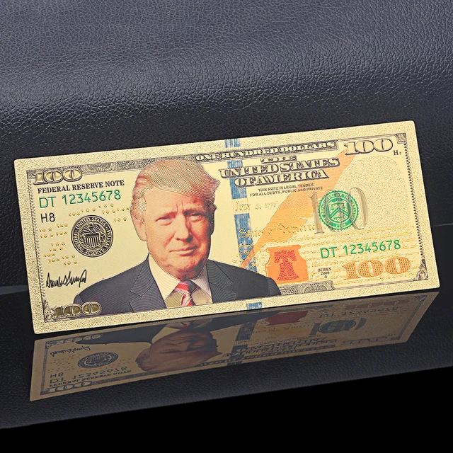 United States Of America Gold999 Banknote Paper Money Usd 100 5 1 United States Of America Gold999 Banknote Paper Money Usd 100 5 1 Dollar Bill Collection Crafts Trump Headshot