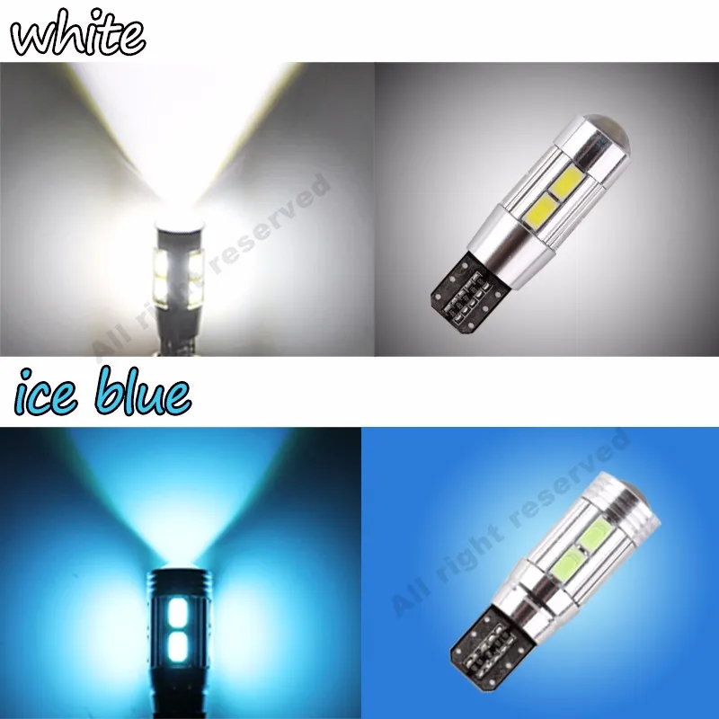 2 шт. T10 W5W светодиодный светильник 10SMD CANBUS OBC безошибочный светодиодный фонарь 501 dash автомобильный светодиодный светильник Автомобильный источник света для парковки 12 в RGB