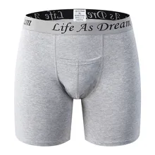 Мужское нижнее белье, 3 пары в упаковке, отличные мягкие Стрейчевые трикотажные хлопковые трусы-боксеры, Классические мужские трусы-боксеры, Длинные мужские трусы-боксеры