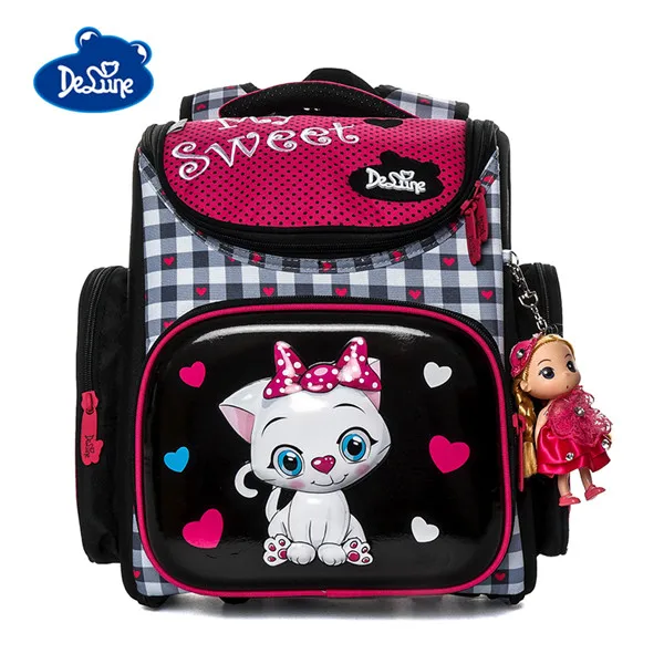 delune бренд 1-3 класс ортопедическая школьная сумка для девочек EVA сложенный детский школьный рюкзак Mochila Infantil - Цвет: 3-156 NEW