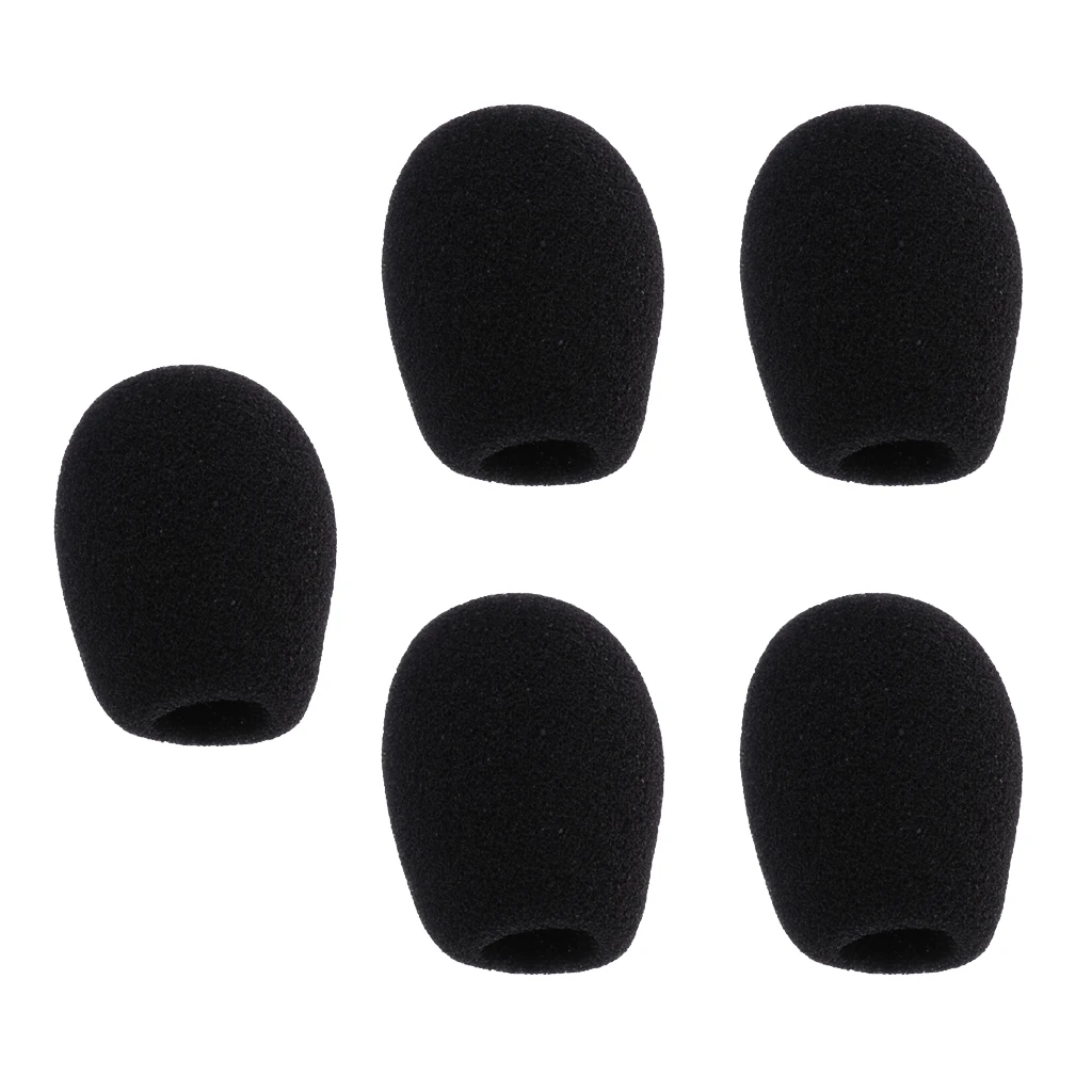 5 Pieces Black Microphone Mic Sponge Windshields Wind Muffs Covers for Meeting Conference Gooseneck Microphone Parts