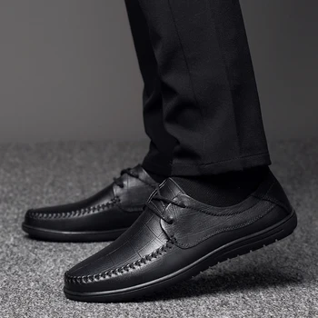 

Fashion Men Genuine Leather Shoes Brogues Oxfords Flats Sneakers hollow breathable Luxury Brand Dress Business Shoes men L5