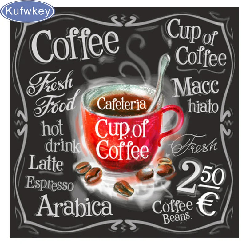 

square/Round Diamond Painting Coffee Scenery Cross Stitch 5D DIY Diamond landscape diamond embroidery rhinestones Christmas gift