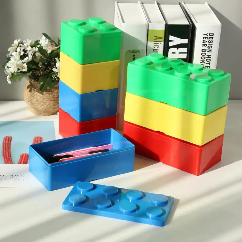 

Creative DIY Plastic Building Block Shaped Storage Box Saving Space Anti-slip Case Office Desktop Organizer Handy Housekeeping
