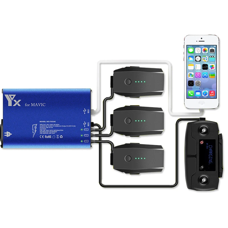 5 in 1 Smart Quick Charge Rapid Multi Battery Parallel Charger for DJI