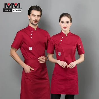 

2019 New Chef Jacket Uniform Kitchen Summer Workwear Waiter Waitress Buffet Pub Ropa De Cocina Hotel Restaurant Work Clothes