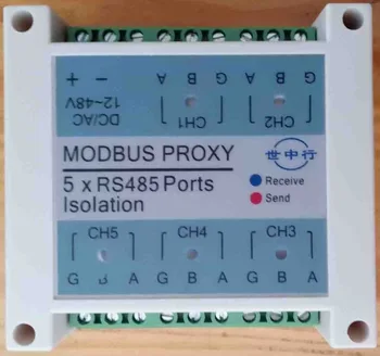 

5-port Modbus (RS485) hub/host agent/multi-host/slave communication