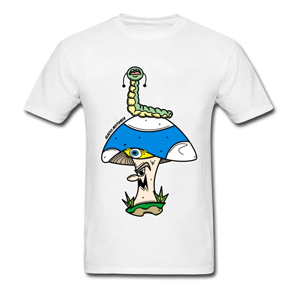 Screaming Caterpillar T Shirts Casual Short Sleeve Company O Neck Cotton Tops Shirt Slim Fit Tee-Shirt for Male Summer Fall Screaming Caterpillar white