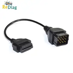 10 шт./лот для Renault 12PIN до 16PIN OBD2 кабель Renault 12 PIN штекер OBD2 Женский Кабель OBD2 Диагностический кабель Бесплатная доставка