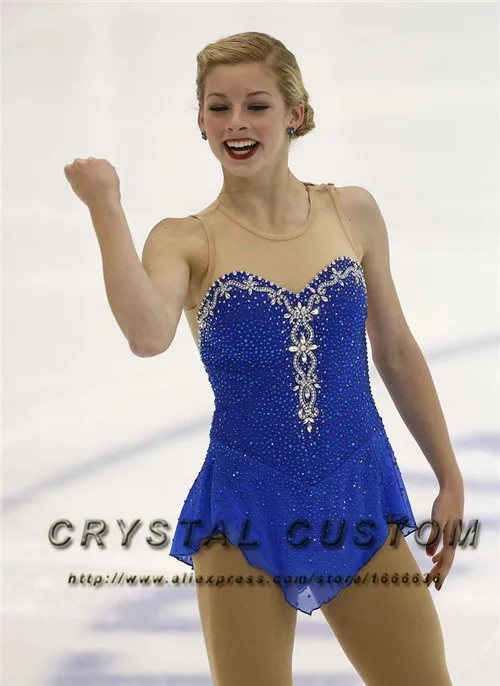 Blue Figure Skating Dress Elegant New Brand Competition Ice Figure