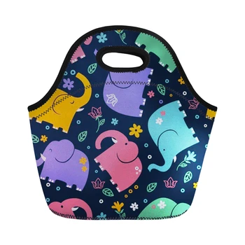 

FORUDESIGNS Lunch Bag for Children Cartoon Elephant Dinner Bag Comhoney Bag High Capacity Food Picnic Bags Women Cooler Thermo