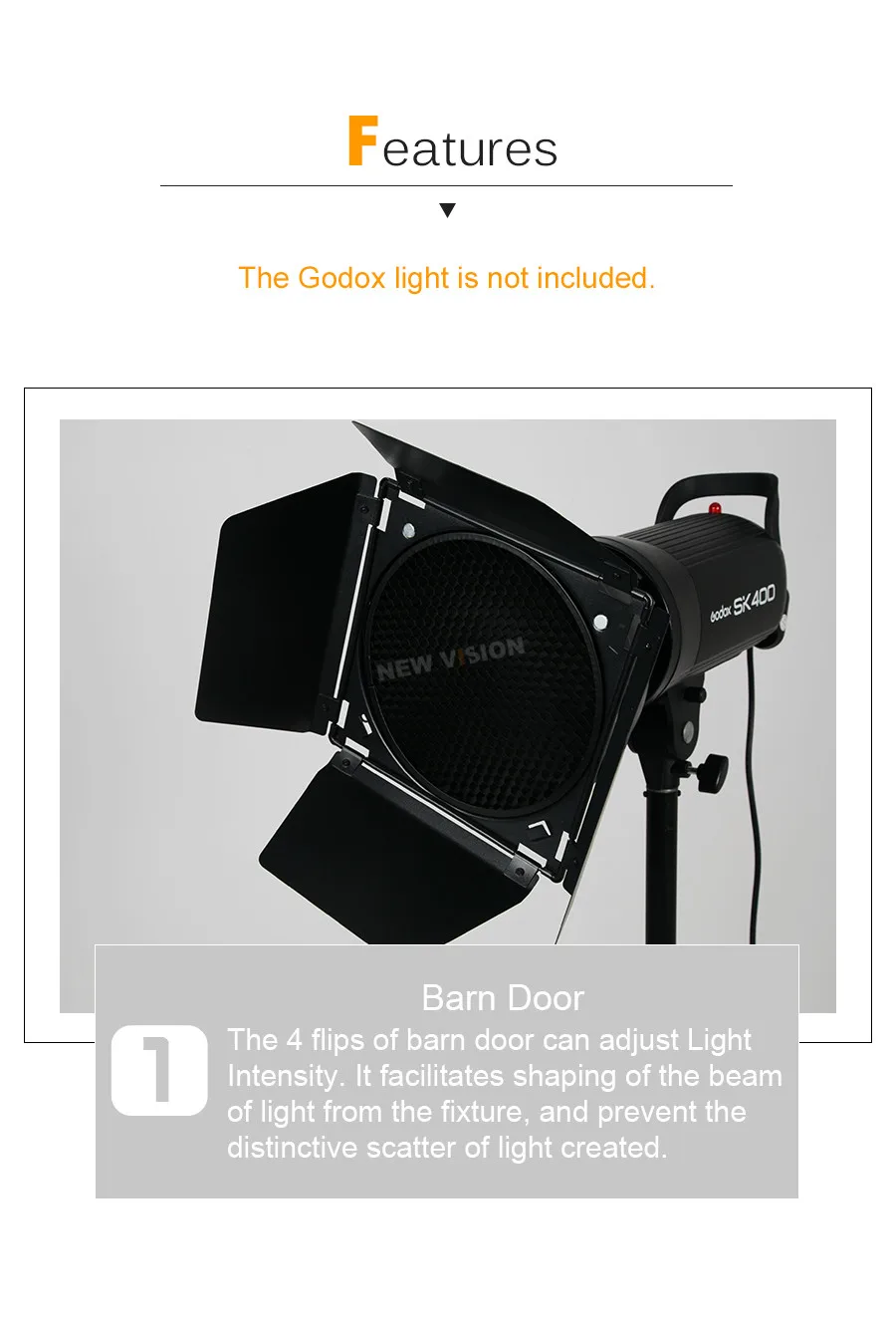 Godox-開口部BD-04ドア,4色フィルター,標準リフレクター用ハニカム  