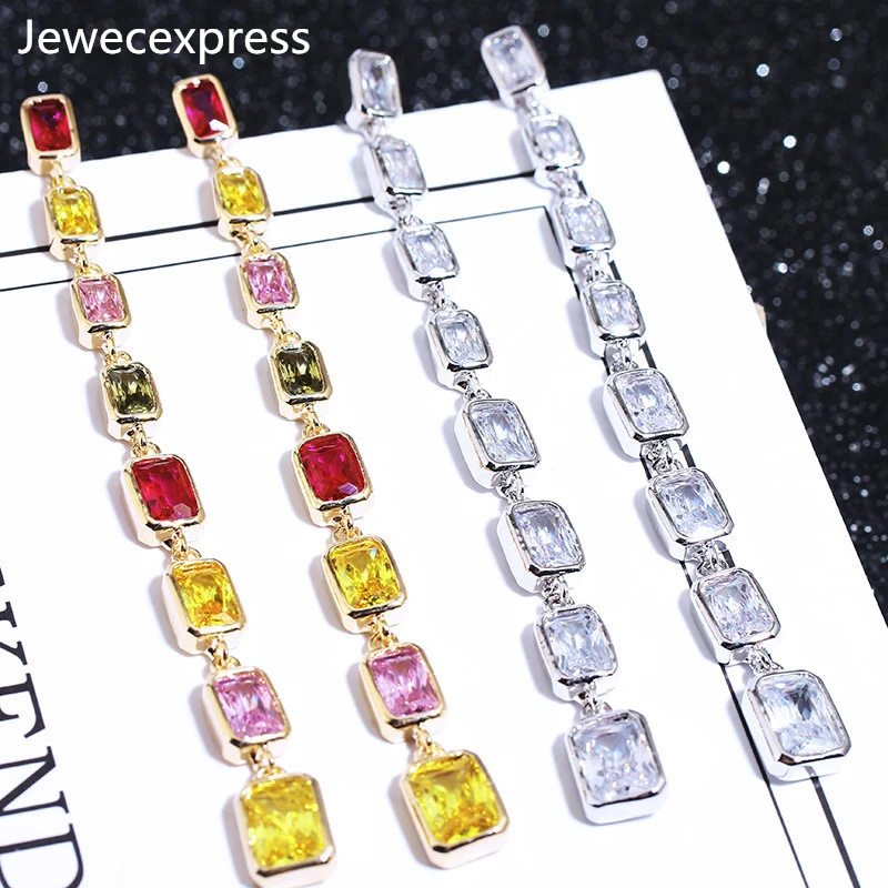 Jewecexpress S925silver иглы Циркон долго кулон серьги | Украшения и аксессуары
