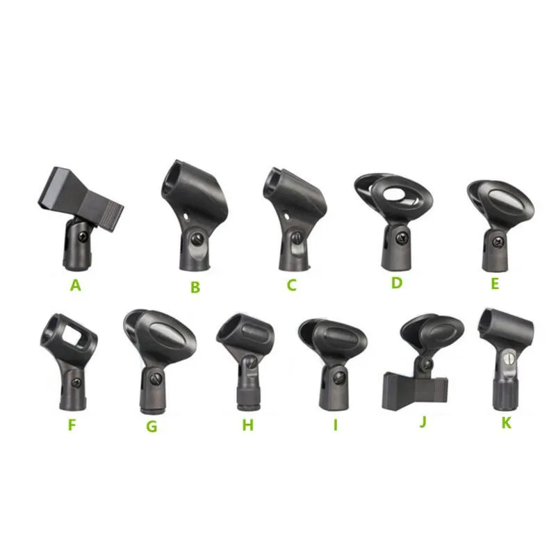 10 pcs/lot Stands Universal Microphone Clip Black Holder Clip for