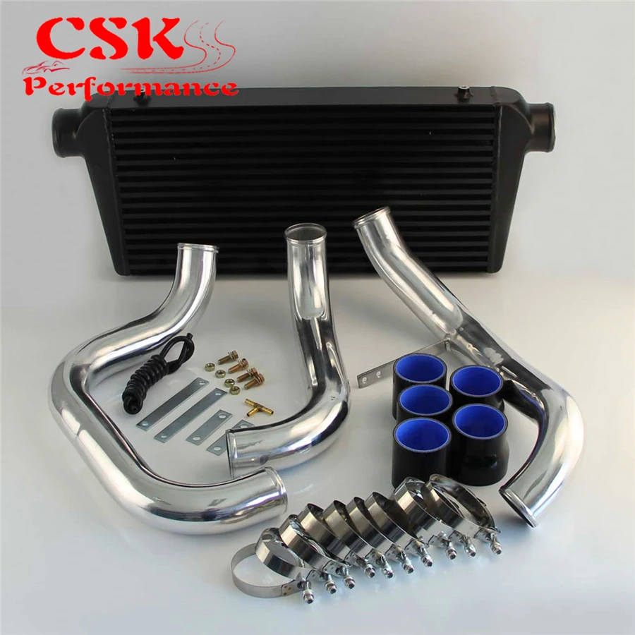 FMIC Upgrade Intercooler +Aluminum Pipe Piping Kit Fits For Nissan