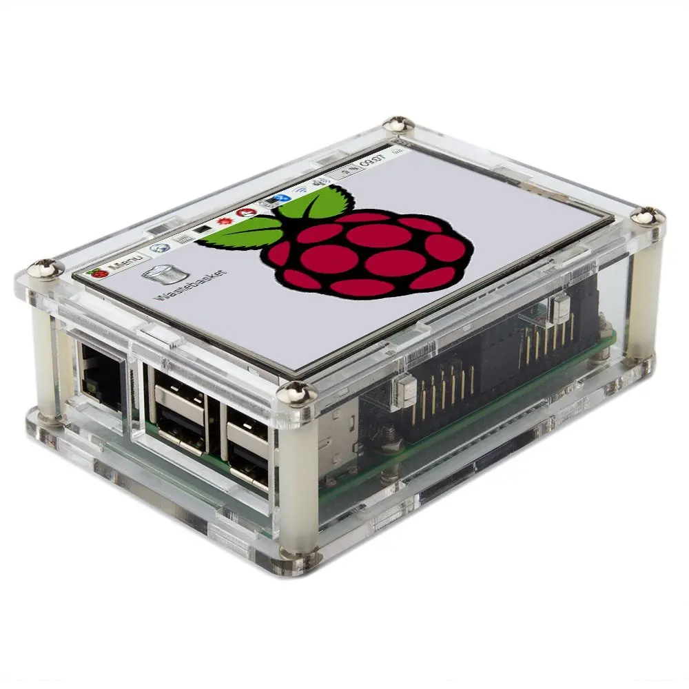 Новый прозрачный акриловый чехол для Raspberry Pi 3 2 Модель B &amp + возможность Intall 5 &quotLCD