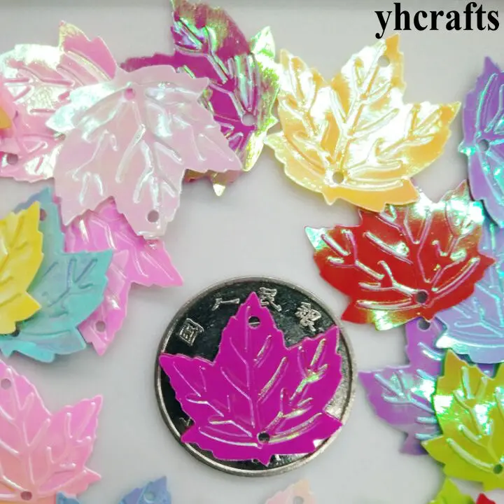 

25gram/Lot 22mm Milk maple leaf sequin Craft material Kindergarten crafts Intelligence Creative activity item Kids handy work