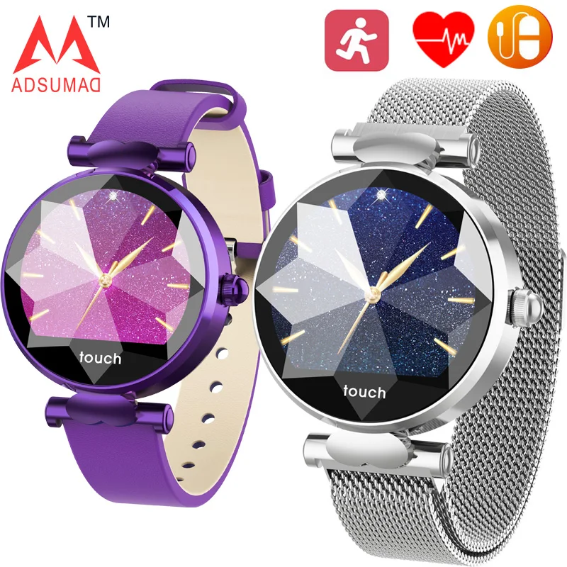 

Fashion Women Bracelet B80 Smart Bracelet Heart Rate Blood Pressure Monitor diamond mirror Screen Watch Waterproof Wristband