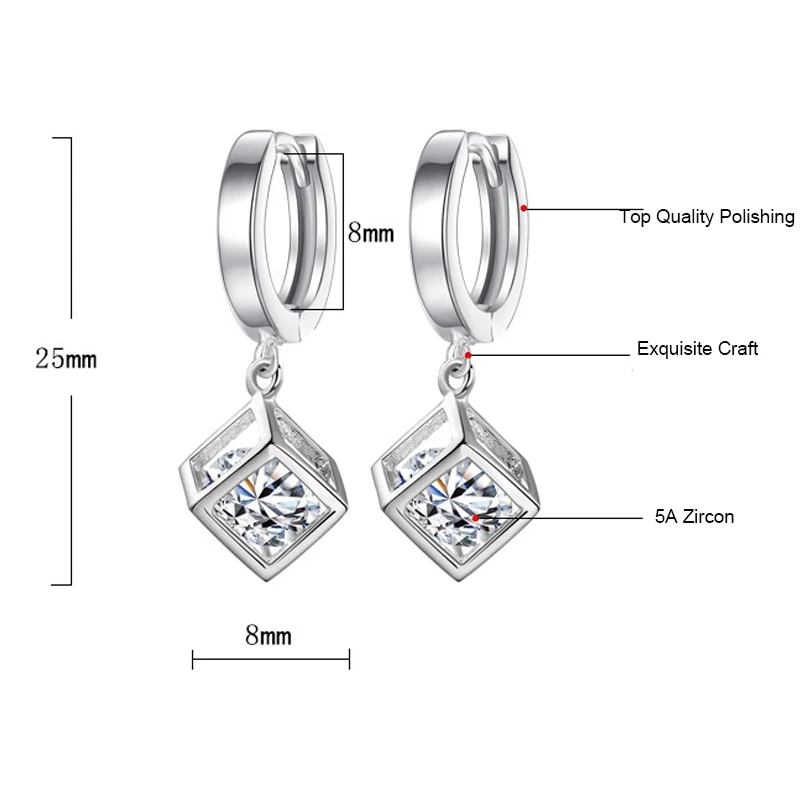 geometric drop earrings women silver jewelry (2)