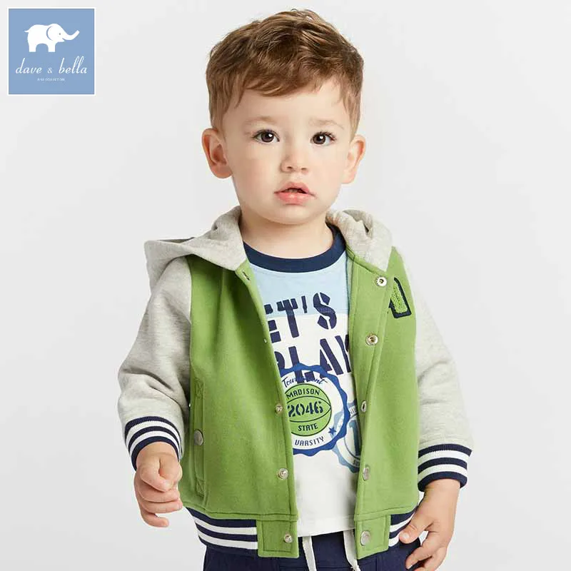 

DBA7802 dave bella autumn infant baby boys fashion hooded coat kids toddler children hight quality clothes