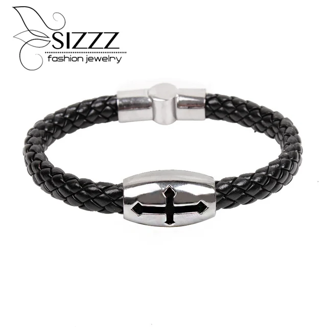 Sizzz 21cm Long Fashion Men S Bracelet Religious Jewelry Rhombus Sizzz 21cm Long Fashion Men S Bracelet Religious Jewelry Rhombus Cross Snake Braided
