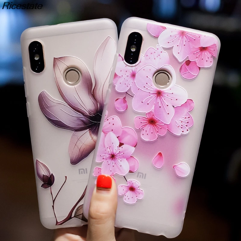 Милый чехол с цветами для Xiaomi Redmi Note 5 6 7 8 9 Pro Plus 6A 7A 8A Mi A1 A2 Lite рельефные Силиконовые
