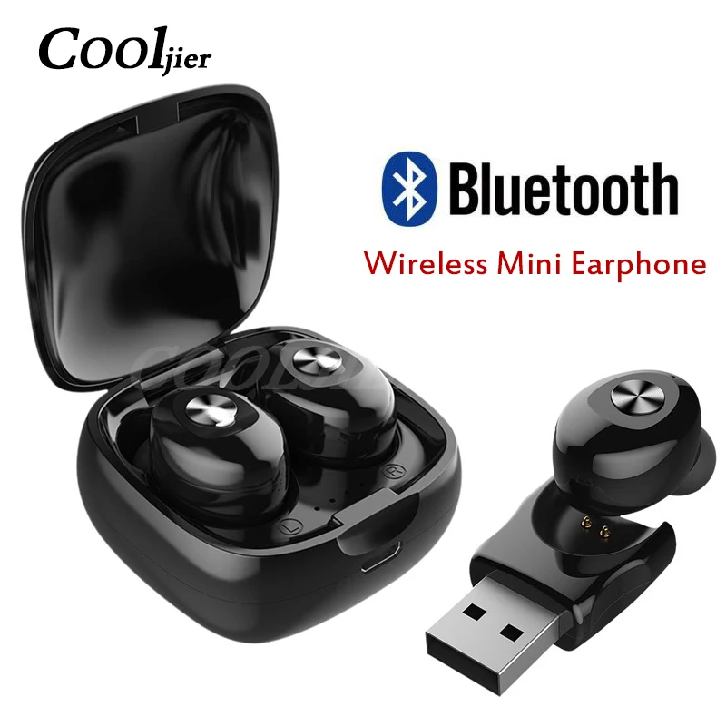

COOLJIER Mini Bluetooth Wireless Earphone Sports Headsets Earbuds Stereo Bluetooth Headset With Mic For All Smart Mobile Phone