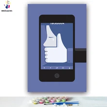 DIY цветные картинки по номерам с цветами Мобильный телефон девушка экран картина Рисунок Живопись по номерам в рамке дома