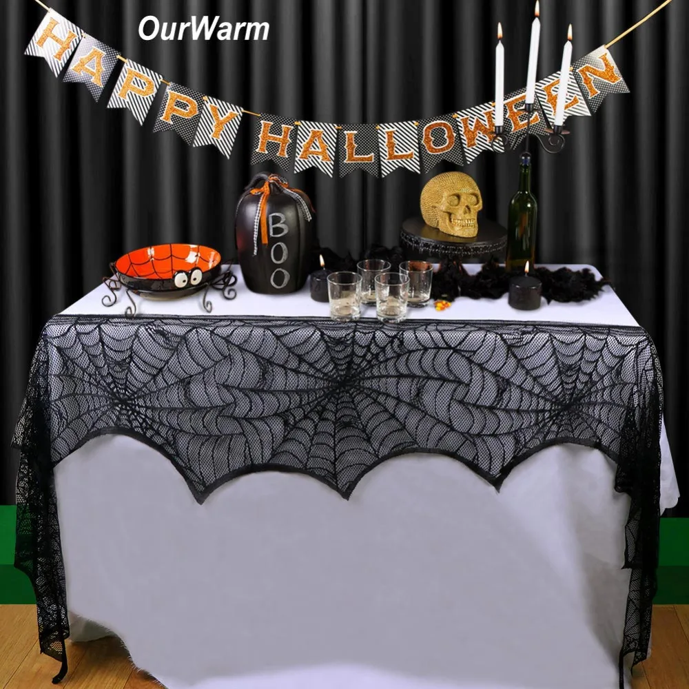 Online Get Table Cloth Aliexpress Com Alibaba Group Ourwarm Table Decoration Spiderweb Cloth Mini Lace Fireplace For Event Party Supplies