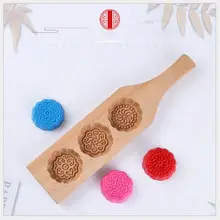 DIY деревянная форма для выпечки китайских пирожных 3 цветов помадка мусс печенье Форма Кондитерская Выпечка инструменты для украшения домашнего лунного торта