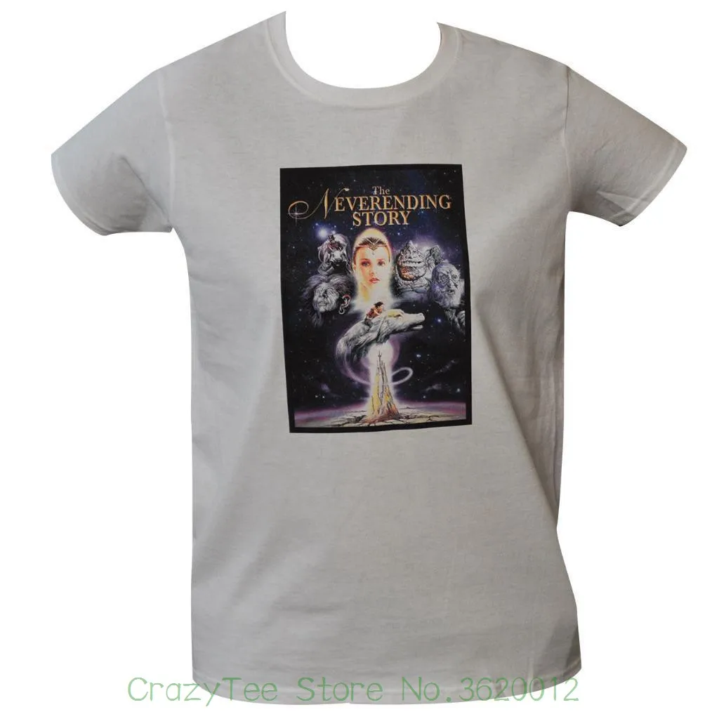 Women's Tee T Shirt The Never Ending Story Womens White All Sizes Xs To 2xl Cult Movie Women 