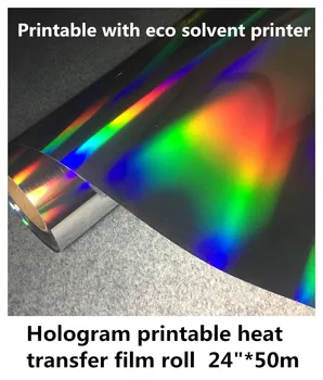 

24"*50m Self adhesive PET Hologram Film Rainbow Film Roll for lettering and printing