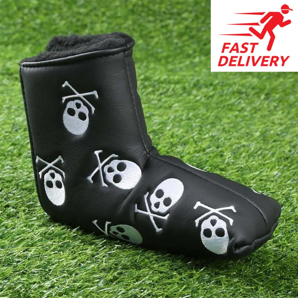 مضرب الغولف غطاء بو الجلود شفرة الجمجمة نمط نادي الغولف تسكع يغطي ماليت Velco أسود أبيض 2 الألوان 1 قطعة الاصبع عشرة مضرب الغولف غطاء بو الجلود شفرة الجمجمة نمط نادي الغولف تسكع يغطي ماليت Velco أسود أبيض 2 الألوان 1 قطعة الاصبع عشرة