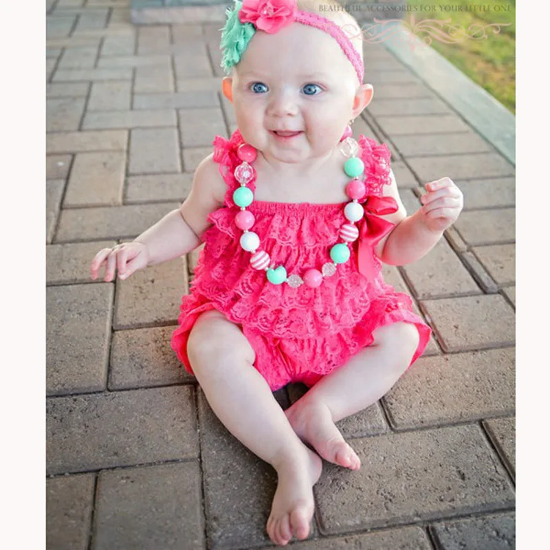 طفل الفتيات الملابس الرضع طفل الوردي الساخن الدانتيل رومبير الوليد منزعج بيتي رومبير طفل الاطفال بذلة طفل صور الدعامة الزي