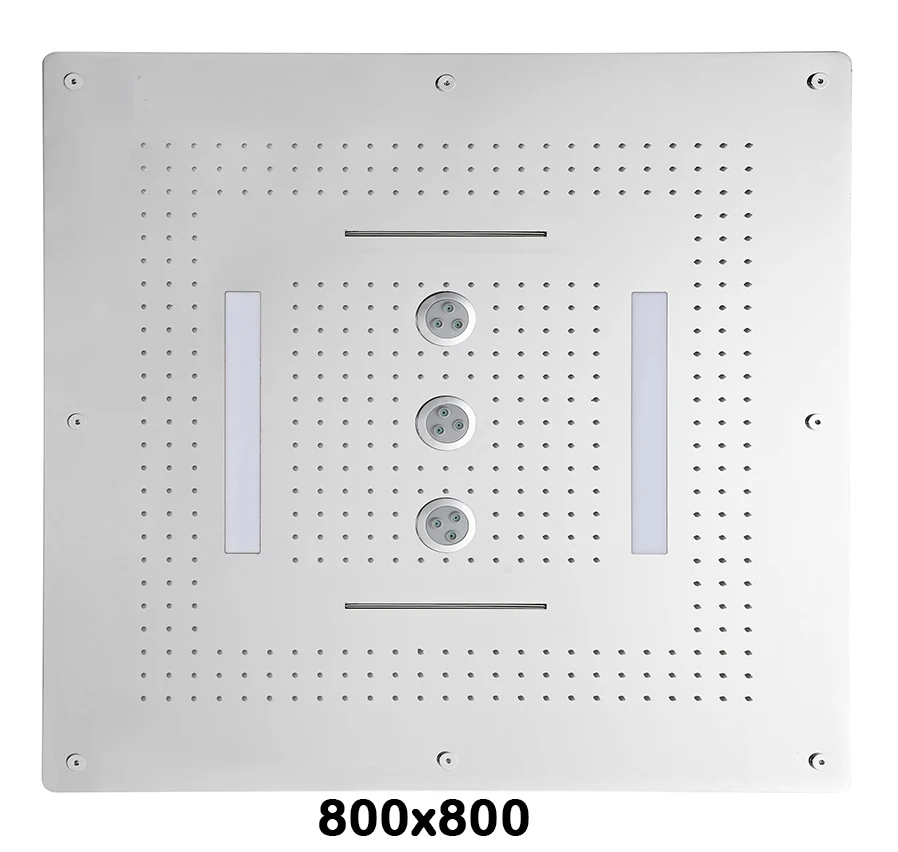 Насадка для душа, светодиодный, потолочный, роскошный, 800x800 мм, для ванной комнаты, нержавеющая, верхний душ, большой, дождевой, водопад, вихревая занавеска, Большой дождь