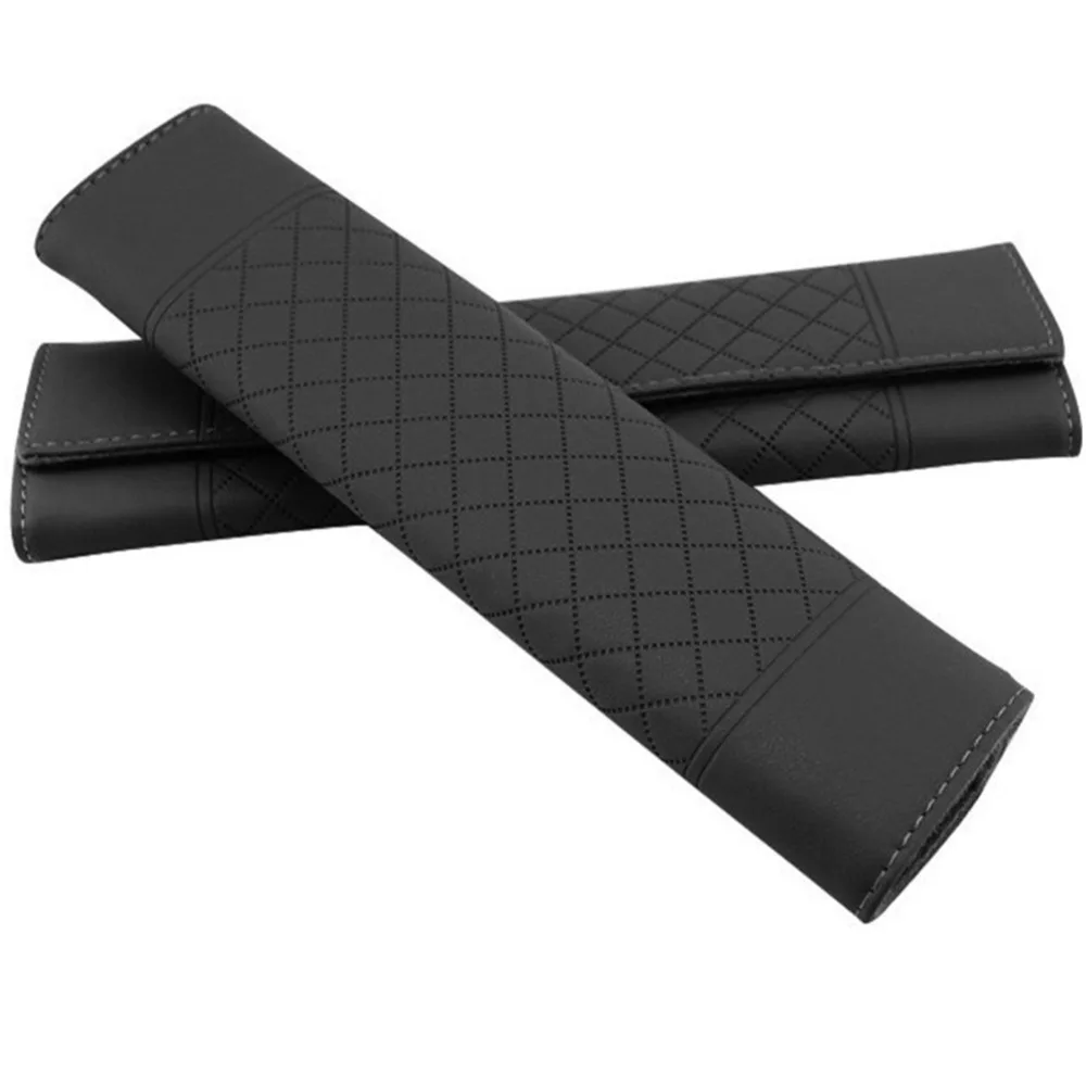 2Pcs Car Seat Belt Cover Shoulder Pad PU Leather Car Seat Belt Shoulder Protector Pad Cover Harness Strap