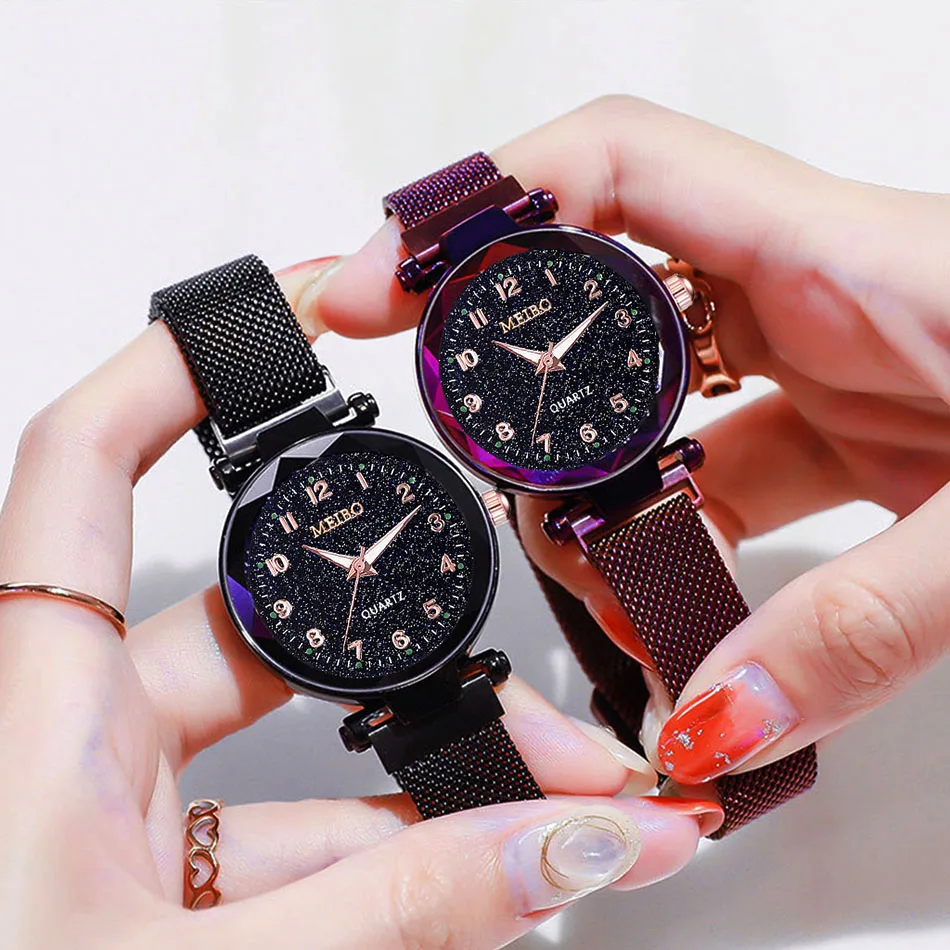 

Starry Sky Arabic Watches Women Milanese Steel Magnet Watch Girls Top Brand Luxury Women Quartz Watches Relogio Feminino 2019