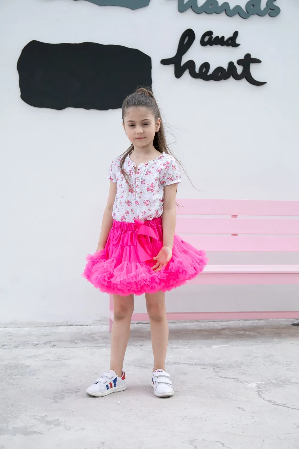 Яркие шифоновые Пышные юбки-американки для маленьких девочек; летние юбки; Одежда для танцев; детский праздничный костюм; ярко-розовая юбка