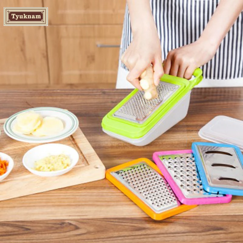 Multifunctional 4Pcs Grater Vegetable Cutter Hand held Set Mandoline Slicer Peeler Set