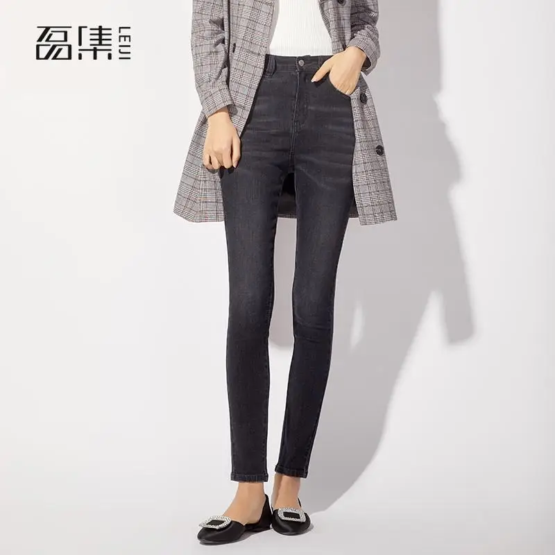 

Jeans Woman High Waist Spring Plus Size Black Classic Jeans Slim Full Length Skinny Pencil Denim Pants