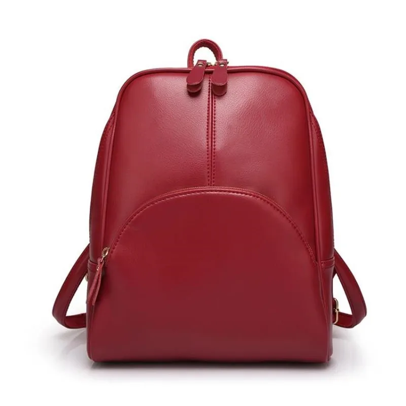 Women Travel Casual PU Leather School Backpack Ladies Girls Backpacks Daypack Mochila Female