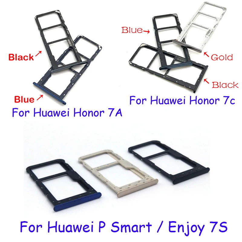 

For Huawei Honor 7A 7C P Smart SIM Card Tray Slot Holder Adapter Accessories