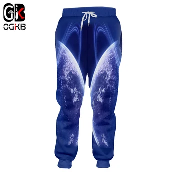 

OGKB 2018 Fashion Galaxy Joggers Pants Women Men's Space 3d Print Jogger Pants Sweatpants Funny Shark Trousers Dropshipping