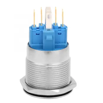 

Button Switch Rocker Switch 20Pcs 22mm Self-locking Type Flat Ring Head With Light Stainless Steel Button Switch Interruptor